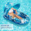 Inflatable pool lounger with canopy UPF50+, extra large pool bed 5