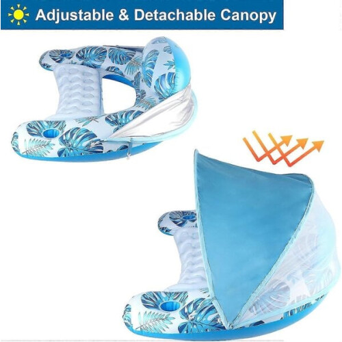 Pool float with canopy, cup holder, XL size pool chair 2