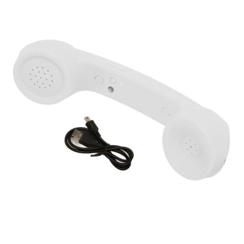 Bluetooth TelephoneHandsetRetroRadiationSafeRechargeableWhite 2