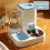Distributore automatico di cibo e acqua, blu 4