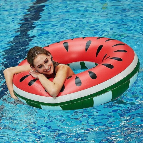 Inflatable watermelon pool float for adults, summer swimming 2