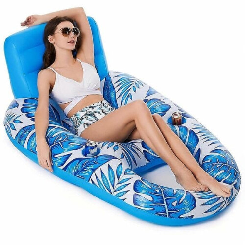 Luxury inflatable pool chair with cup holder and ergonomics 2
