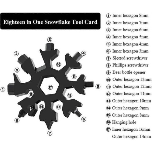 Schneeflocken-Multitool, 18 in 1 Schneeflocke 1