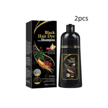 2pcs Natural Herbal Instant Black Hair Dye Shampoo for White Hair Coloring UK