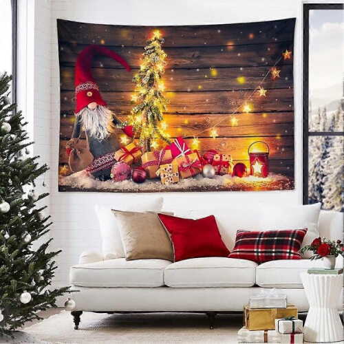 Tapeçaria de Natal 59x51 polegadas, para pendurar na parede, em formato de anão de inverno. 2