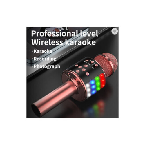 Microfono karaoke wireless Bluetooth D168 con altoparlante, nero 1