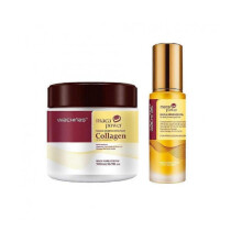 Collagen Hair Treatment Deep Repair Conditioning for All Hair Types 500 ml + Argan Oil Hair Serum for Dry Damaged Hair 50 ml