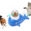 Kattefoder, Hvalformet Godbidder Dispenser til Katte Hunde, 2-i-1 Interaktiv Maddispenser 1