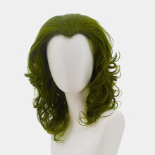 Perruque homme vert curly synthétique, pour Halloween et quotidien