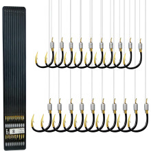 Small Fishing Hooks with Line, Strong Sharp Double Hook Rigs with Barbs