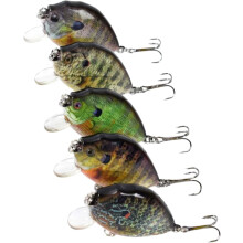 5 Pack Panfish Crankbait Set - 2.4 Inch Sinking Lures for Bass Pike Trout