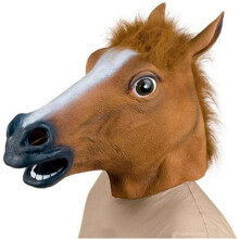 Máscara de Cavalo Marrom Realista, Acessório Halloween