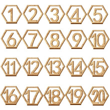 Numéros de table 1-20 en bois, supports pour cartes de mariage