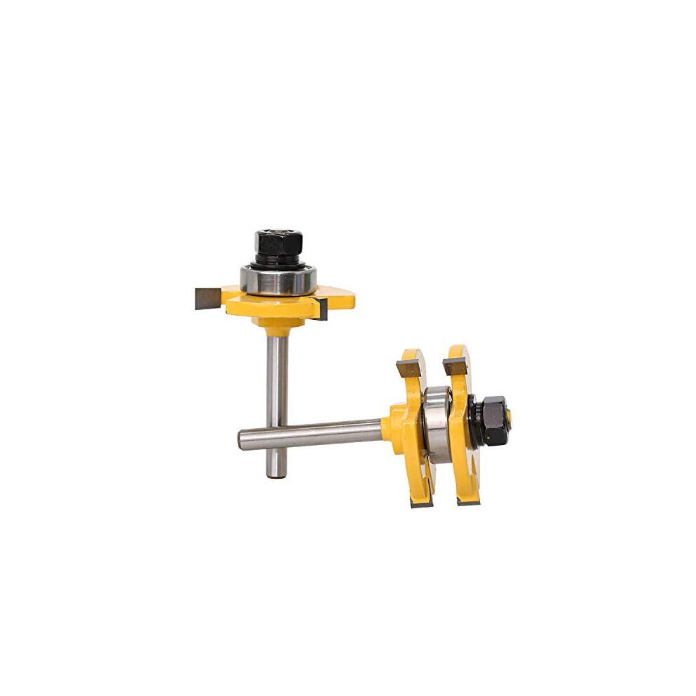2 Pack Tongue & Groove Router Bit Set, 1/4 Shank 3 Teeth Adjustable Woodworking Tool 5437706977766