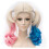 Perruque queue cheval blonde multi-couleur, synthétique résistante chaleur cosplay 1