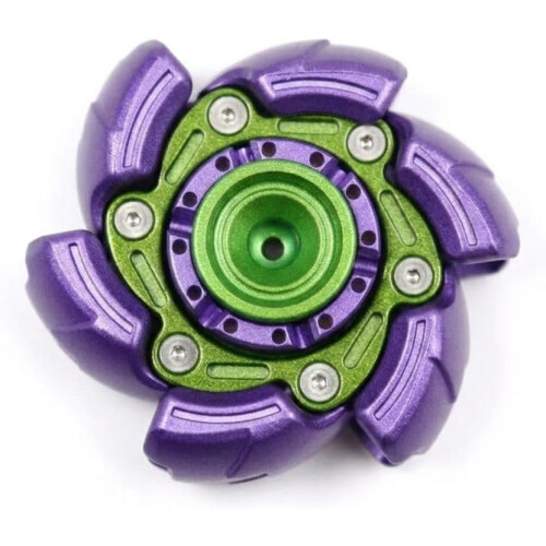 Fialovozelený kovový fidget spinner, těžký