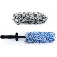 Set spazzola ruota microfibra, manico lungo 43 cm per pulizia cerchi auto con copertura