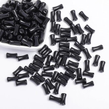Perle bambù nere, 50 pezzi agata autentica nera per gioielli fai da te