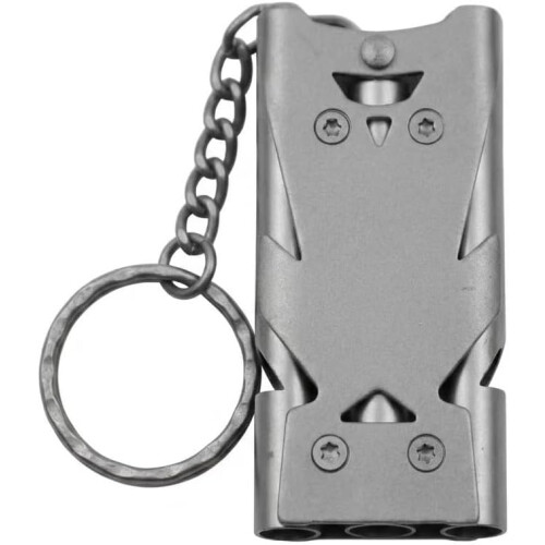 Sifflet urgence porte-clés 150dB, acier inox