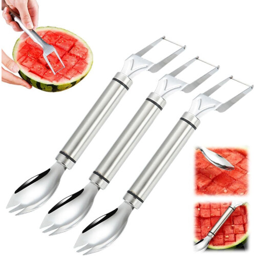 Coupe-pastèque et fourchette 2-en-1, portable