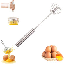 Semi-automatische RVS garde, 25 cm handpush roterende eierklopper