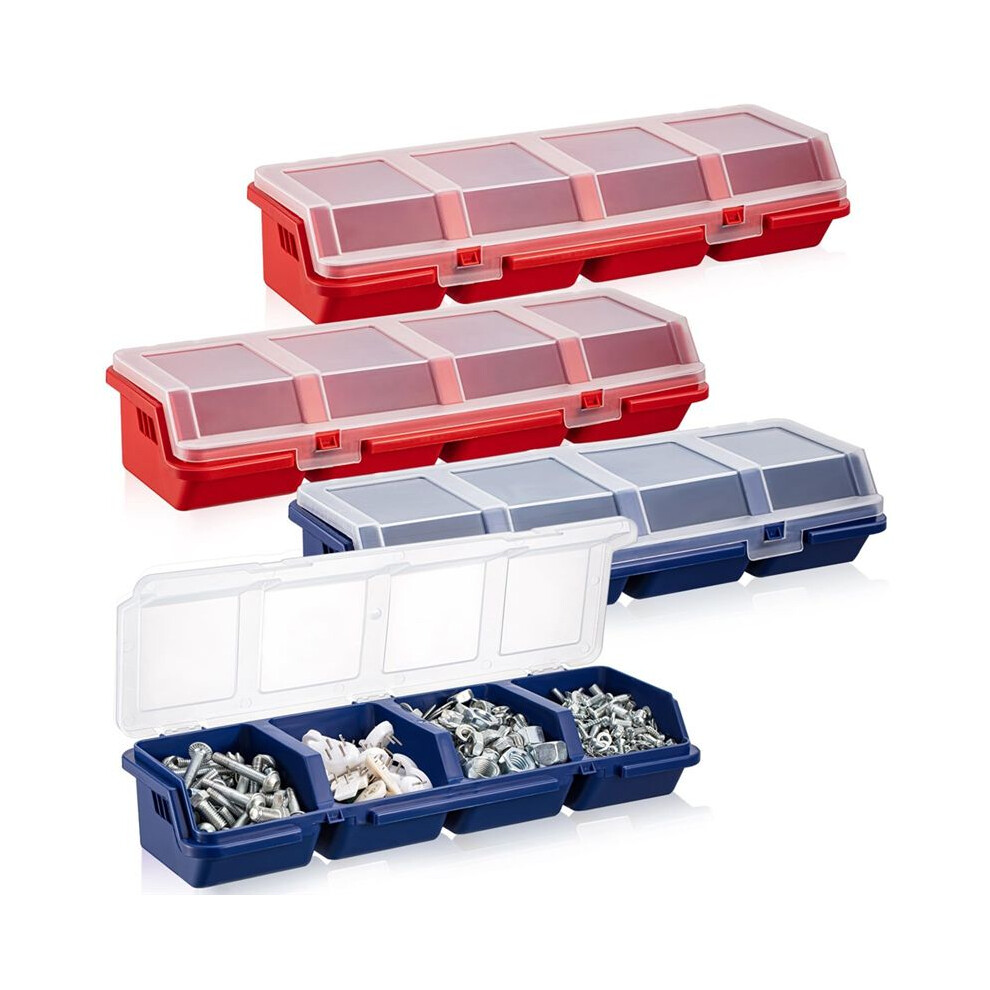 4 Pcs Screw Organizers And Storage Bins With Locks Plastic Hardware Organizer Box With Compartment Bolt Organizer 4714021330928