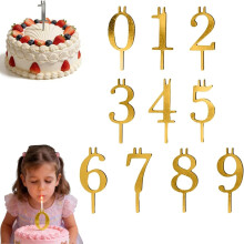 Set soportes velas números 0-9, metal reutilizable para tartas
