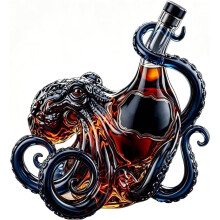 Rum Edition 3D Octopus Bottle, Deep Sea Nautical Art Decanter for Wine Whiskey