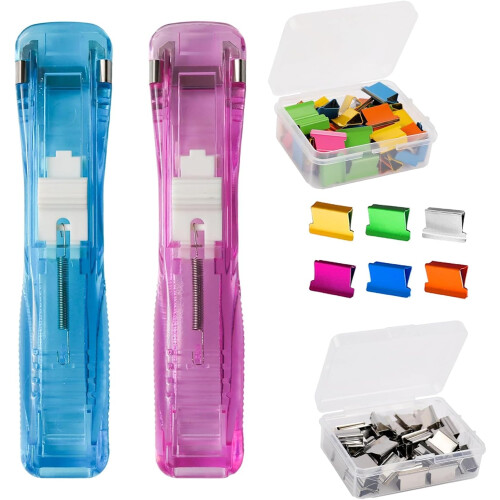 Agrafeuse portable avec 100 clips réutilisables