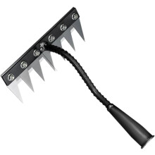 Heavy Duty Iron Weeding Rake Head, 50 Manganese Steel Weed Tool for Yard