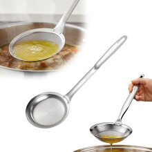 Colador fino pequeño, espumadera acero para sopas y guisos