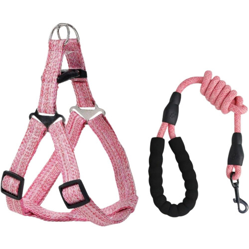 Dog Harness No Pull with Leash, Adjustable Vest with 2 Clips & Padded Handle