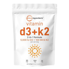 (300) Vitamin D3+K2 Softgels 300 Count Health Immune Support Calcium Direction Vegan Formula