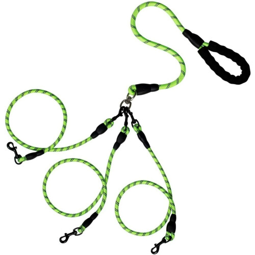 Laisse double triple chien, pivot 360