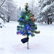 Luces Navidad árbol solar, mini LED para jardín exterior