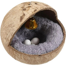Natürliches Kokosnusschalen Vogelnest mit weichem Pad