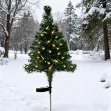 Luces Navidad árbol solar, mini LED para jardín exterior