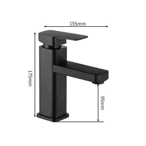 Rubinetto per lavabo con acqua calda e fredda, colore nero. 2