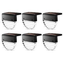 Solar Wall Lamp Deck Lamp Outdoor Wall Lamp Home Waterproof Courtyard Garden Layout Balcony Yard Ladder Fence 6PCS