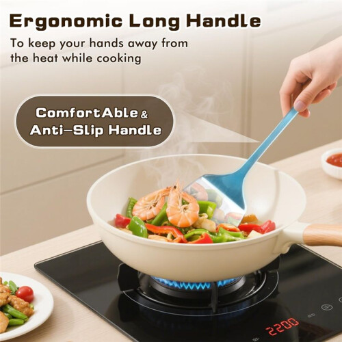 4 Pcs Cooking Utensils Set, Stainless Steel Kitchen Utensils,Kitchen Tools Include Wok Spatula, Serving Spoon 1