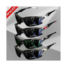 4-Pack Outdoor Polarized Fashion Sports Glasses for Men and Women Windproof for Baseball Running Fishing Golf and Driving Blue Light Blockin