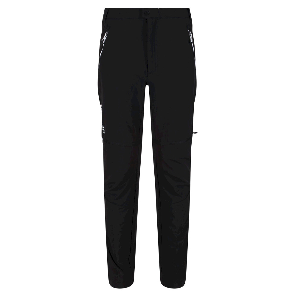 Regatta (40R, Black/Black) Mens Mountain Zip-Off Trousers