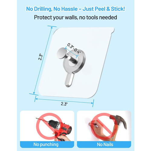 20ks samolepicí háčky na zeď, těžké 2