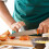 Protector dedos acero inoxidable para cortar comida, ajustable seguridad 6