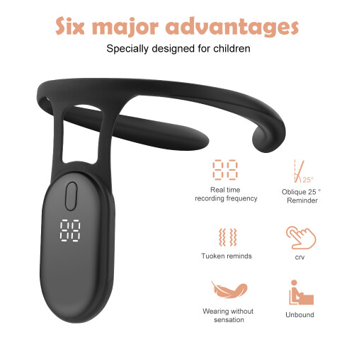 (Black) Intelligent Back Posture Correction with Vibration Reminder Invisible Potential Corrector Suitable for Adjustable Brackets Belt 2