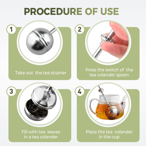 2 infuseurs thé rétractables, maille fine inox 1