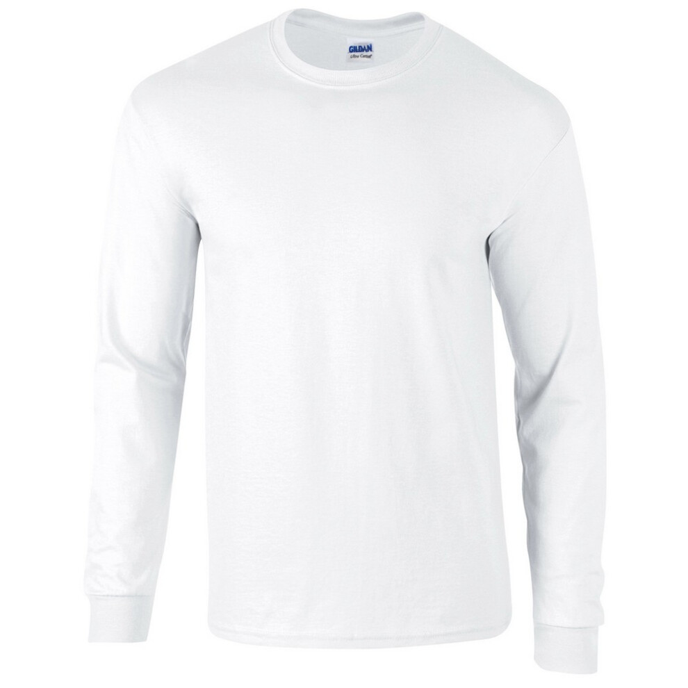 Gildan (Xl, ) Mens Ultra Cotton Long-Sleeved T-Shirt White