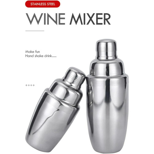 Set shaker mini cocktail, inox passoire alvéolée 2