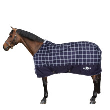 (7', Navy/White) Saxon Defiant Standard-Neck Plaid Midweight Horse Turnout Rug
