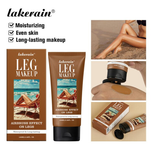 (2) Leg Makeup Deep Brown Skin Tone Body Bronzer 100ml Waterproof Long-Lasting Natural Coverage 2